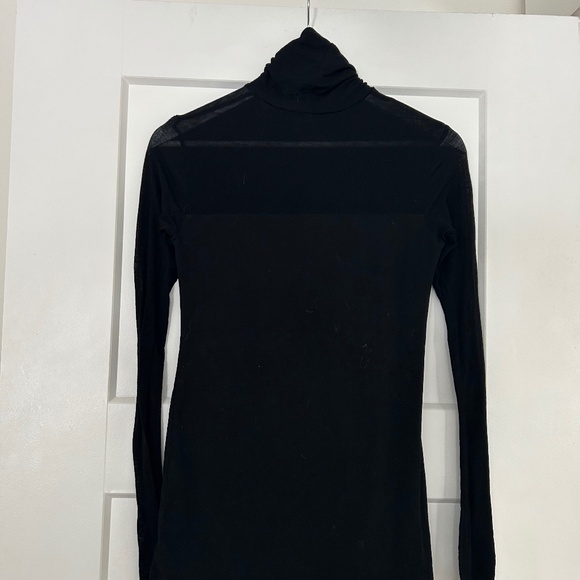 MARCELLA WOMEN'S Black Long Sleeve HALF SHEER Turtleneck SMALL S - Picture 2 of 8